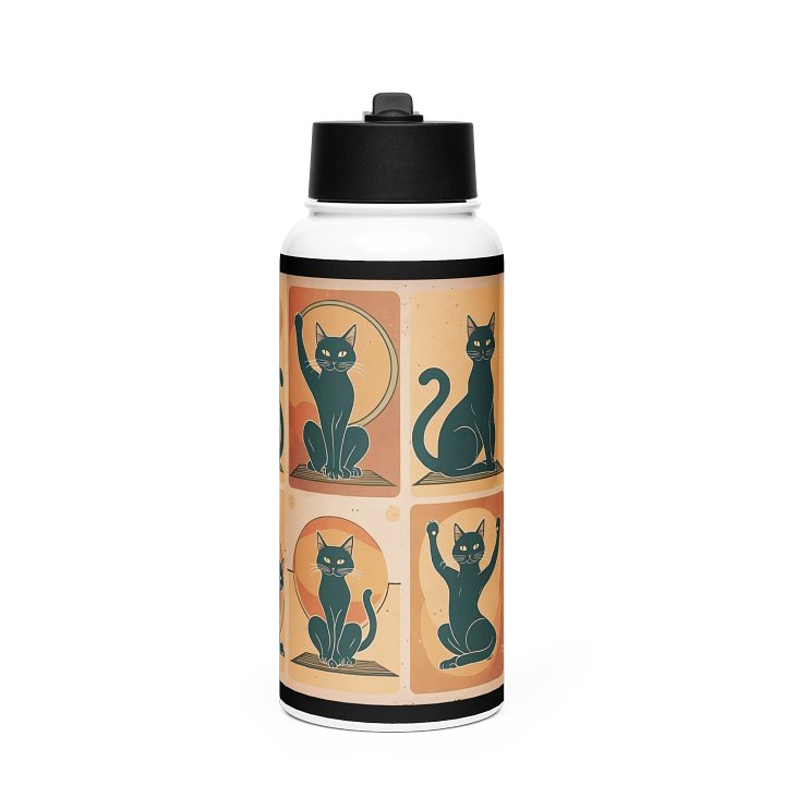 Black Cat Yoga Stainless Steel Bottle product image (1)