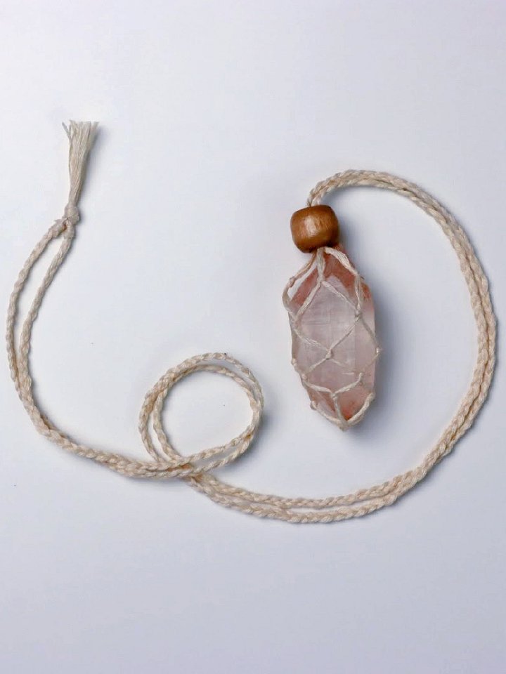 Interchangeable Macrame Crystal Pouch Necklace (Digital PDF Pattern) product image (1)