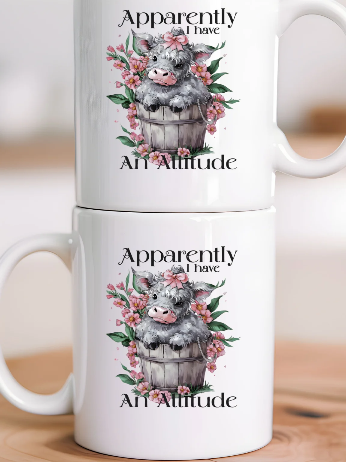 Apparently I Have an Attitude Coffee Mug – Funny Sassy Heifer Cow Design – Humorous Animal Lover Gift product image (6)