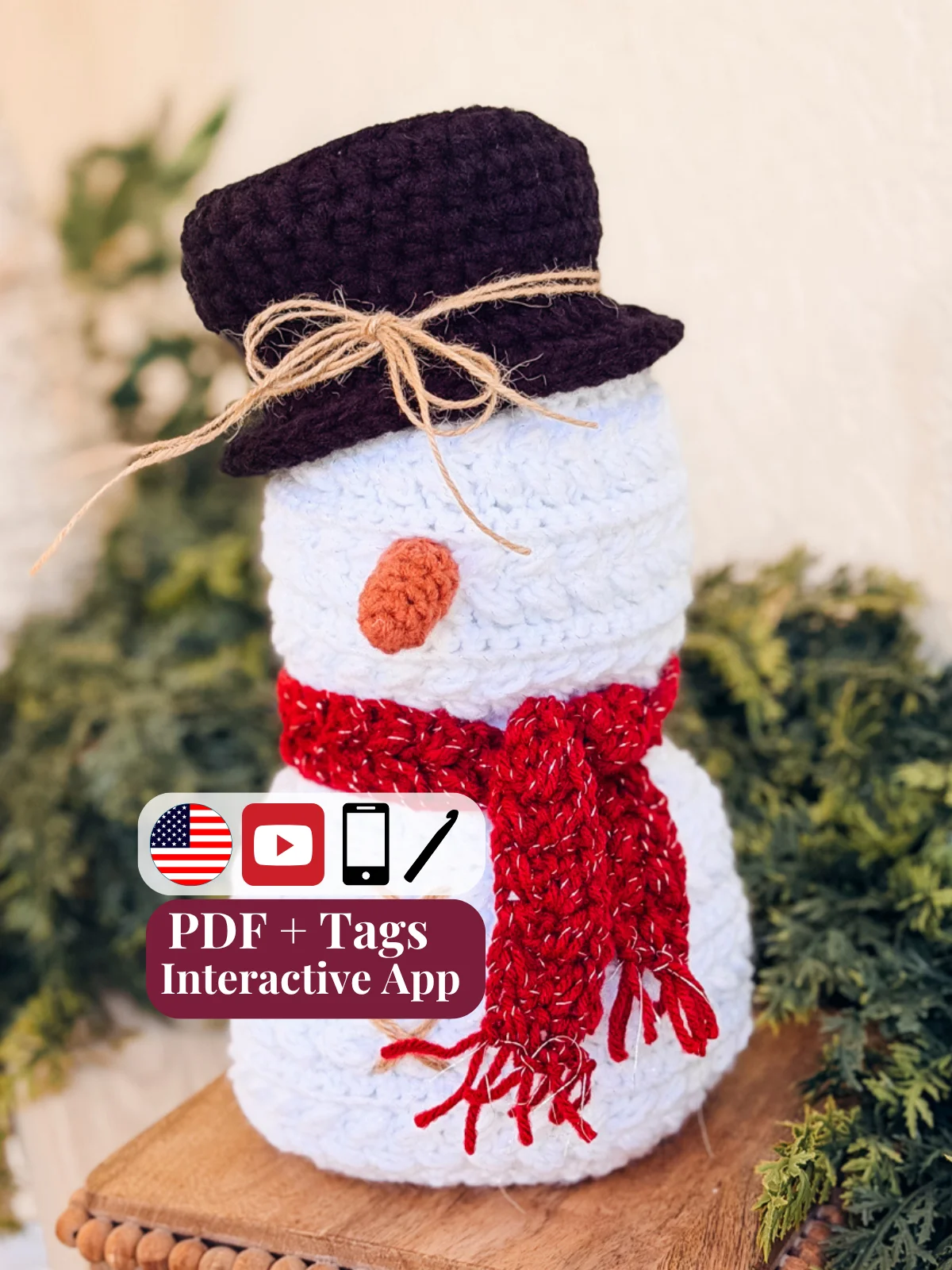 Wheat Stitch™ Snowman Crochet Pattern product image (1)