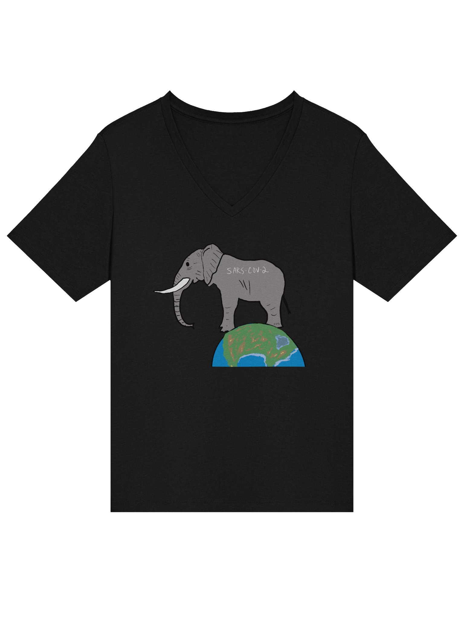Elephant In The Room v-neck tee (covid) product image (3)