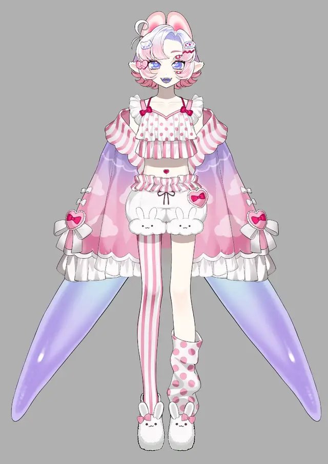 I changed my Oshi mark again oops lol. Also fhe default outfit for my model is done! One third of the way there! #fyp #kawaii #anime #vtuber #vtuberen 