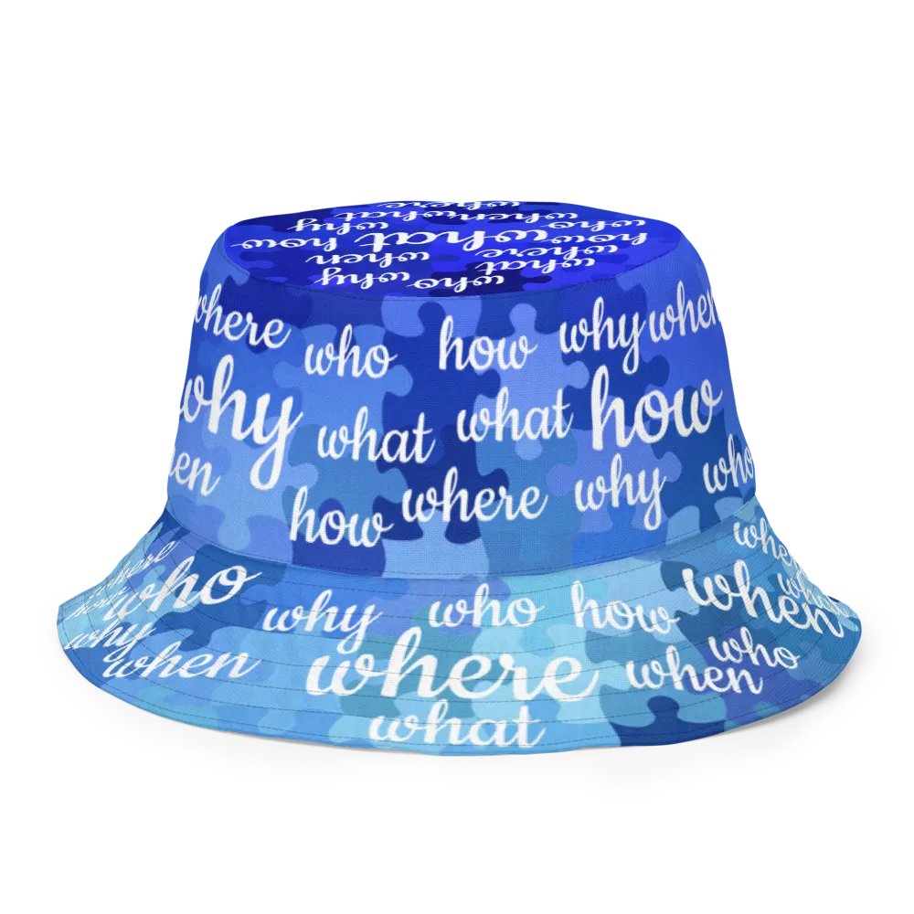 How Puzzling Blue Reversible Bucket Hat product image (1)