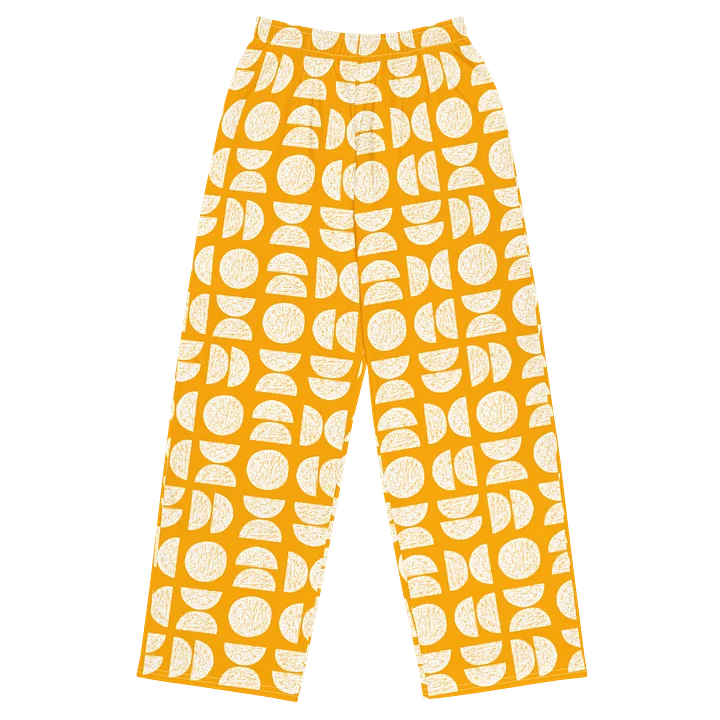 Orange Geometric Shapes Unisex Wide-Leg Pants product image (1)
