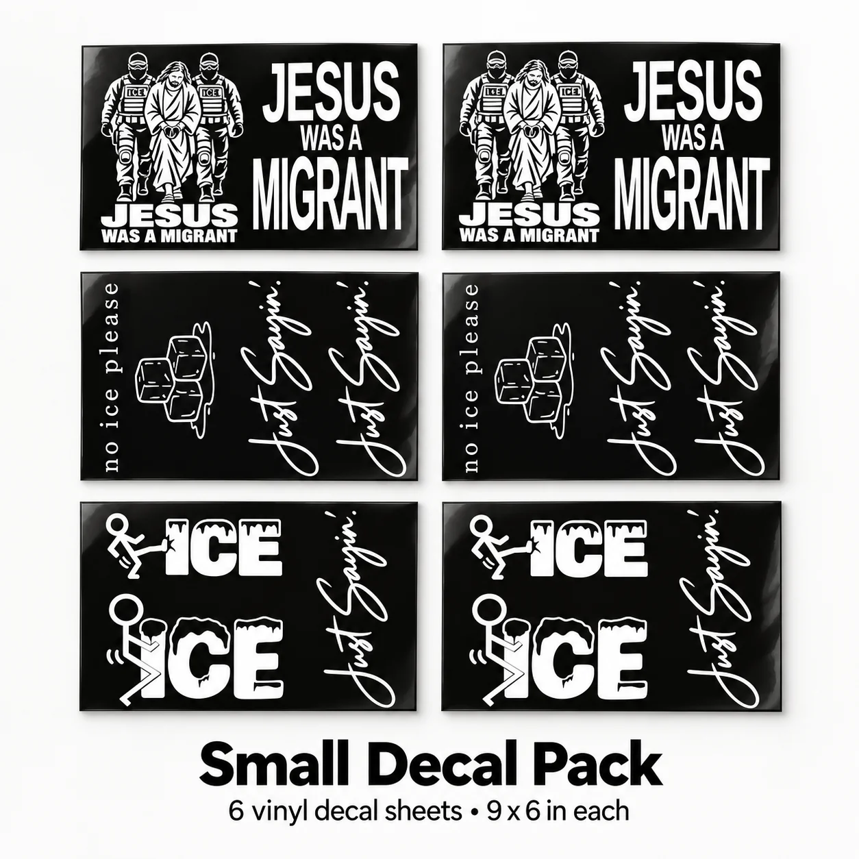 Original Just Sayin’ Brand vinyl decal pack product photograph