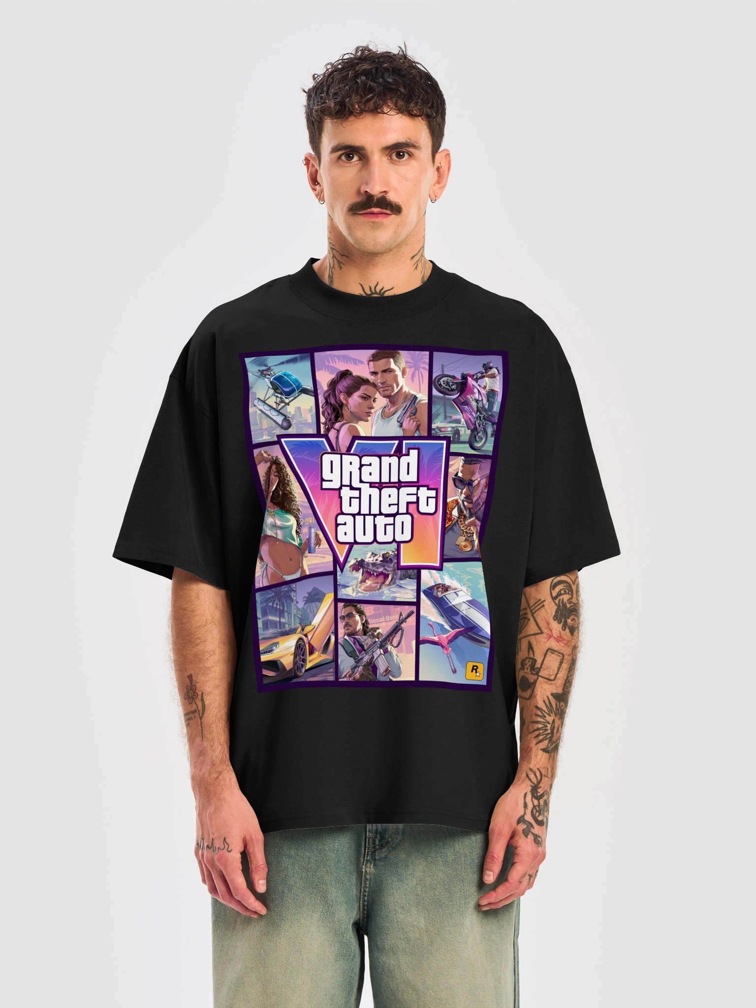 GTA VI Cover Art Oversized T-Shirt - Fan Design product image (1)