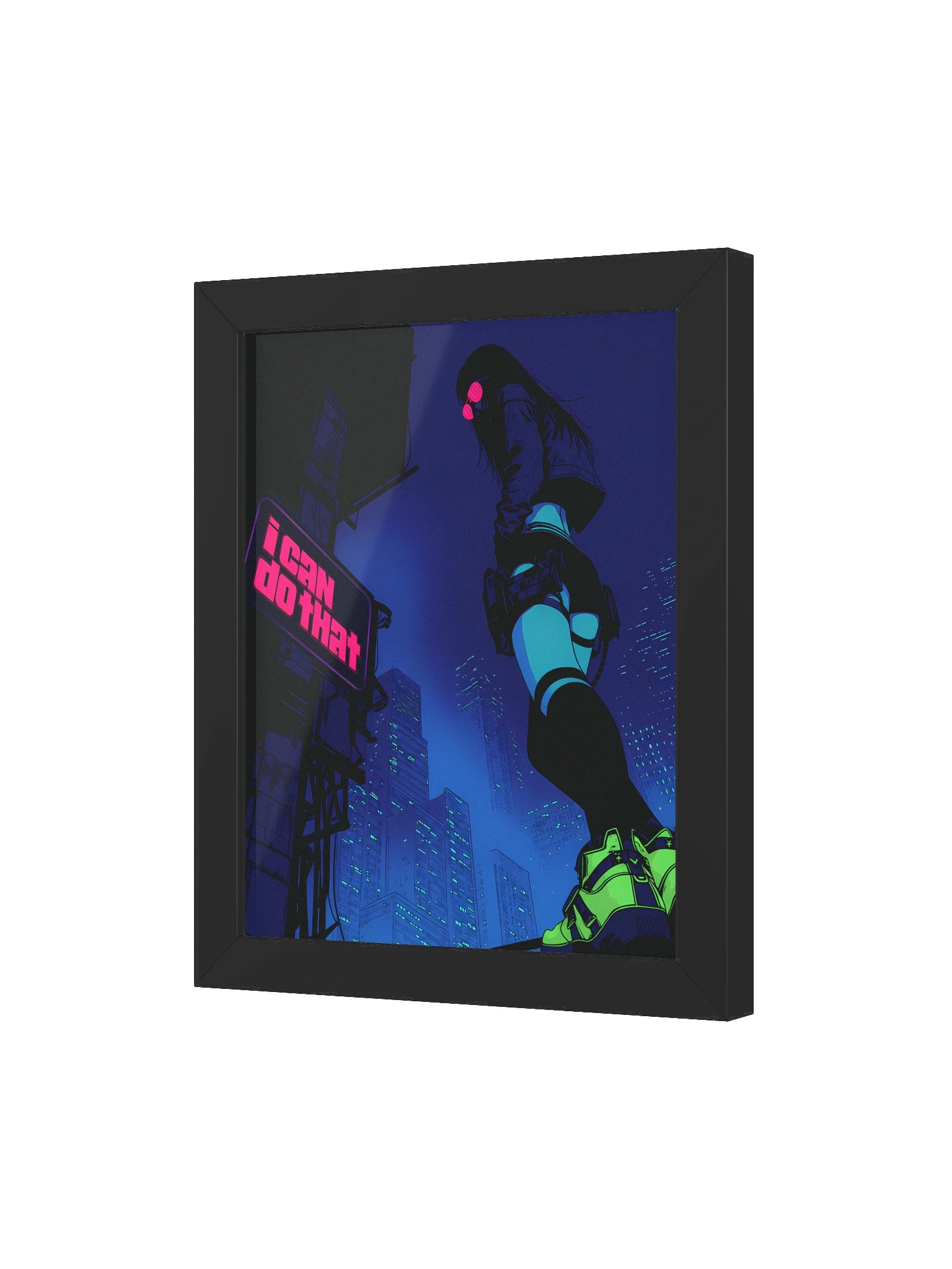 "I can do that" Neon Cyberpunk Framed Poster product image (14)