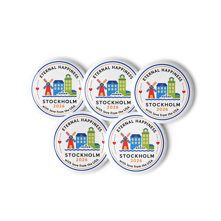 Eternal Happiness Stockholm 2026 Pin – With Love from the USA product image (1)
