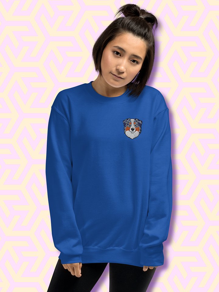Whimsical Australian Shepherd Dog Face Crewneck Sweatshirt product image (2)