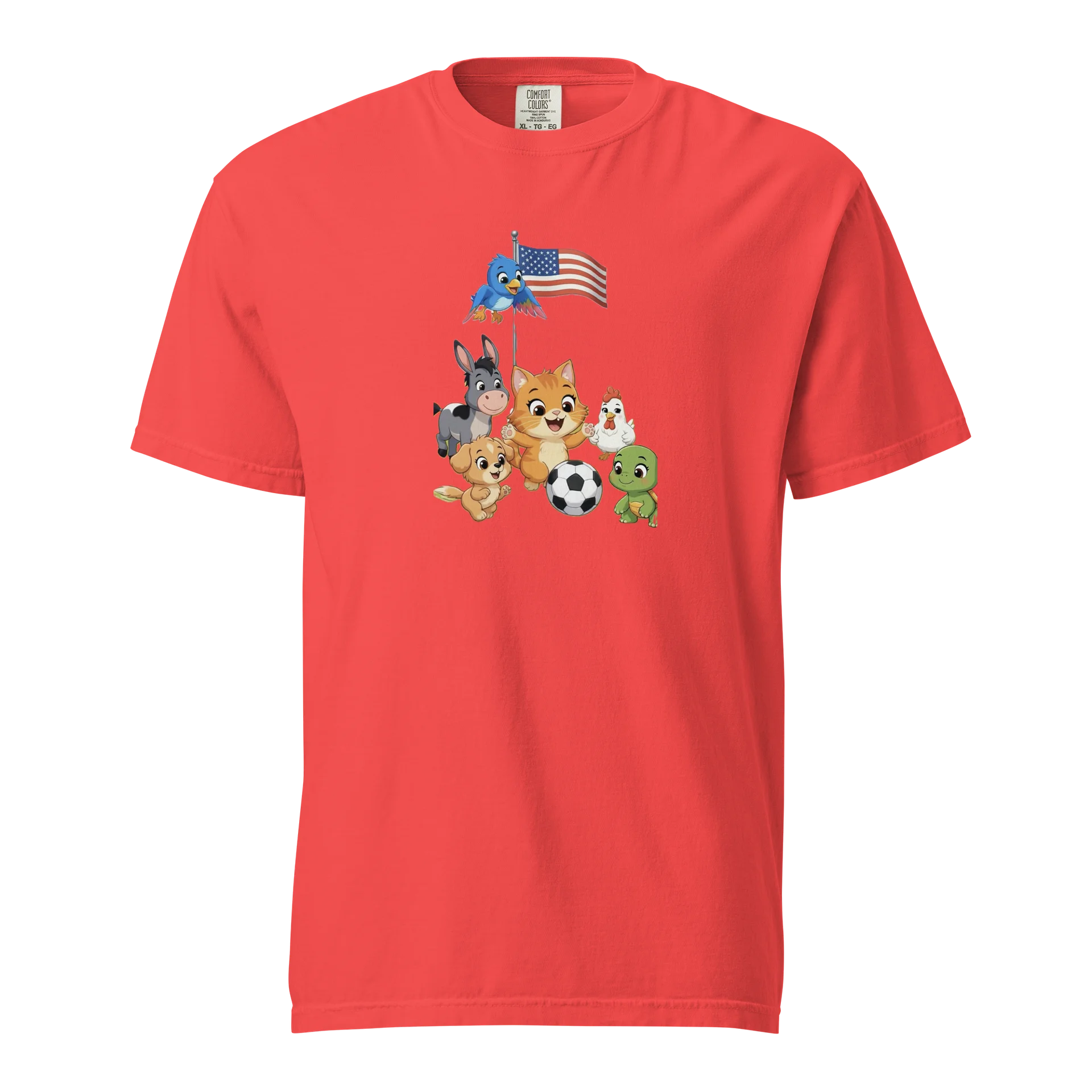 Cute Farm Animals Soccer Flag Tee product image (1)