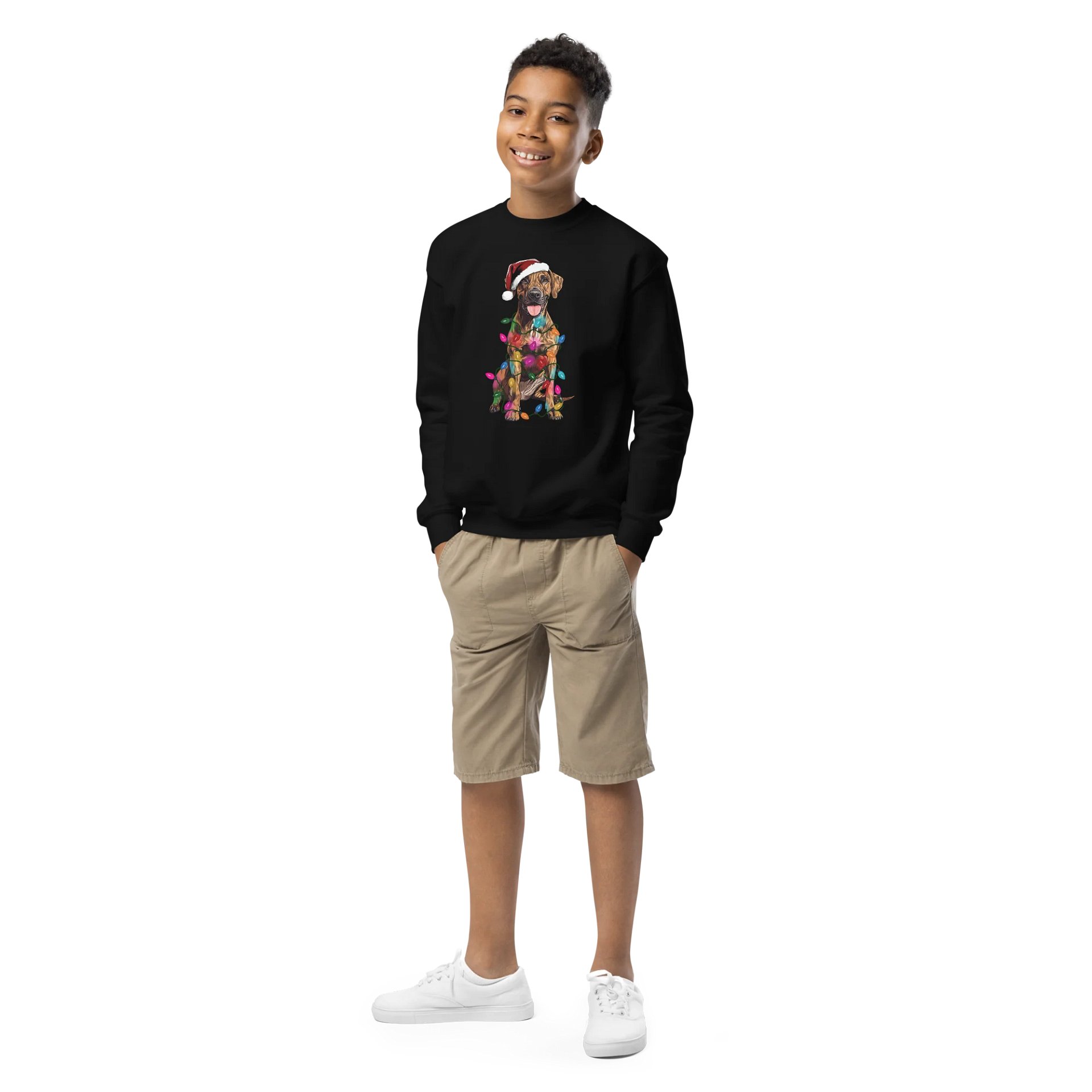 Funny Christmas Rhodesian Ridgeback(Brindle) Youth Sweatshirt product image (1)