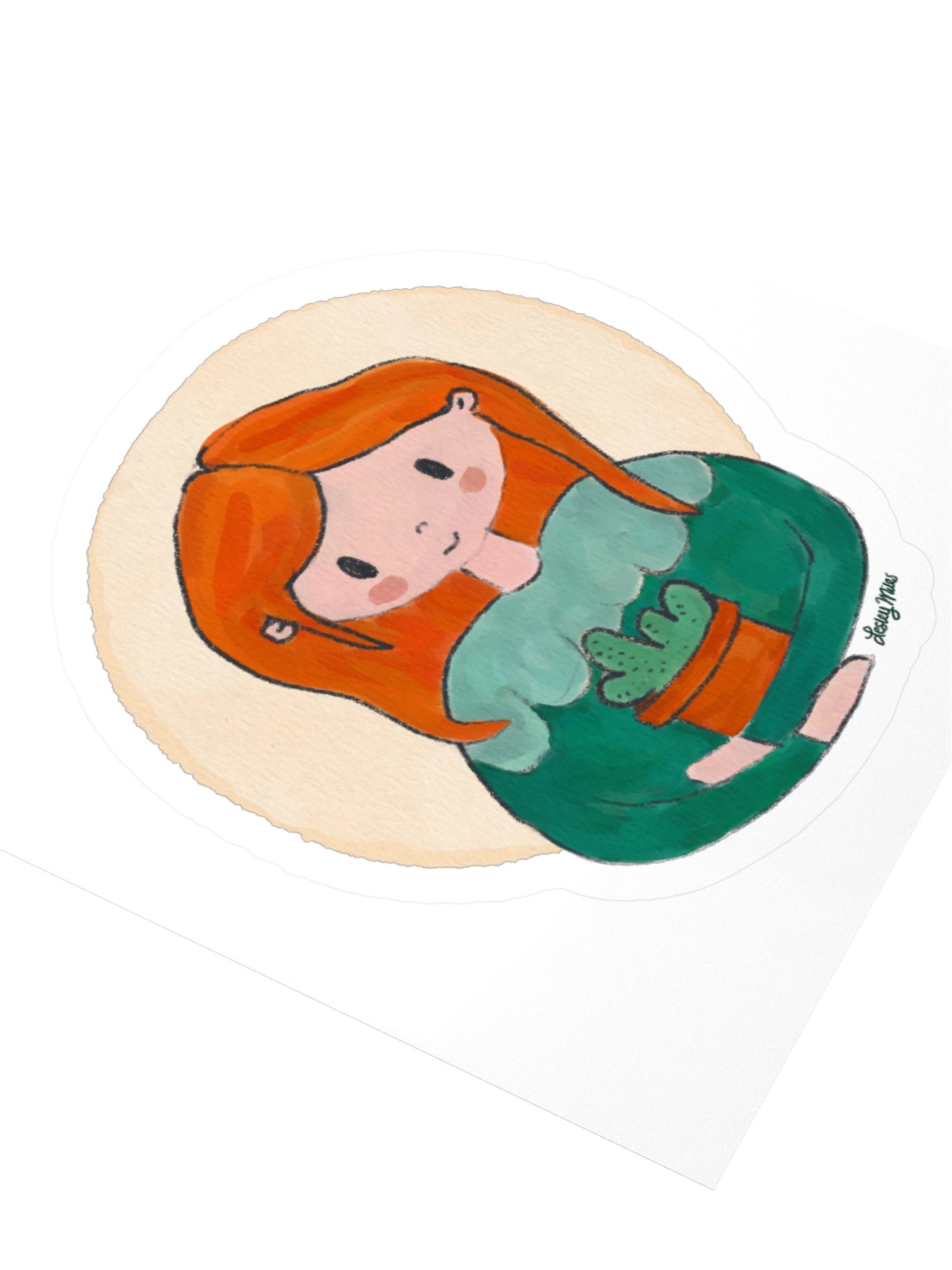 Plant Hugs Redhead Woman Vinyl Sticker product image (4)
