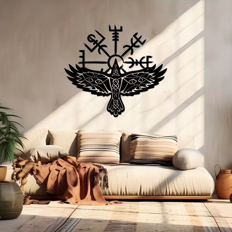 Vegvisir Raven Wall Art – Norse Wayfinder Guardian product image (4)