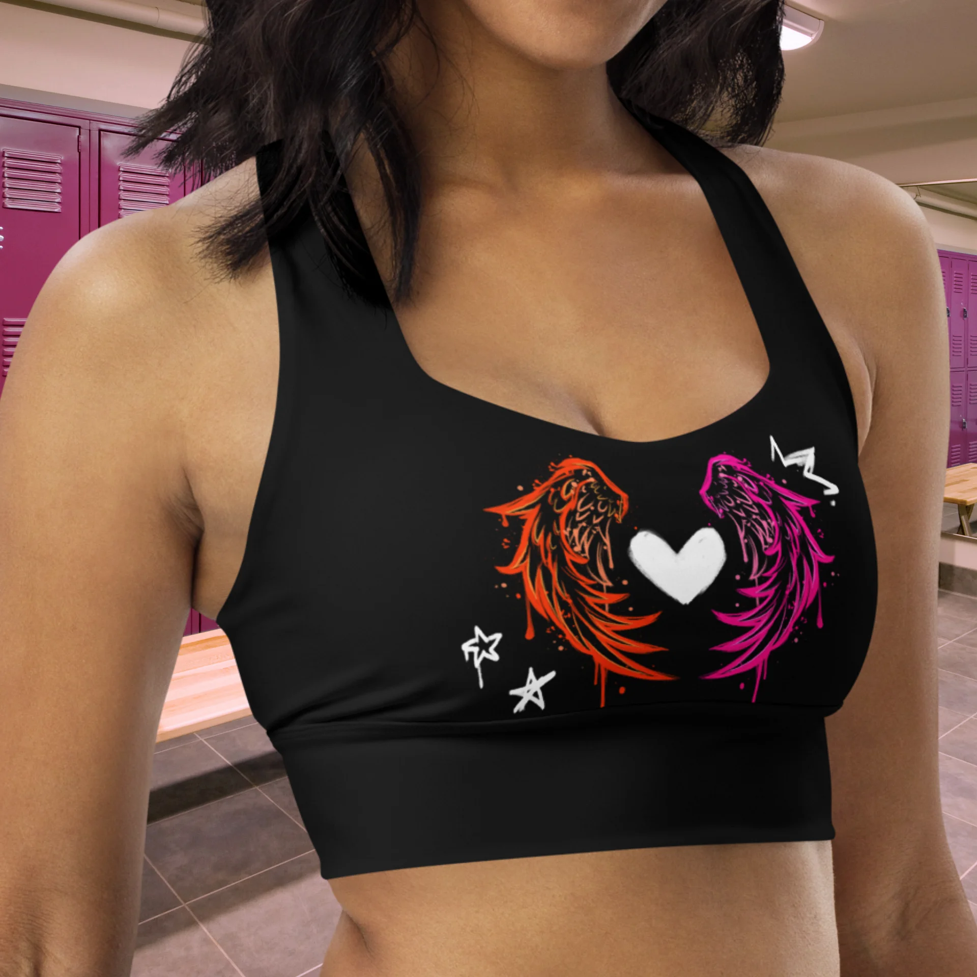 RISE Collection: Subtle Lesbian Pride Phoenix Mild Compression Sports Bra product image (1)