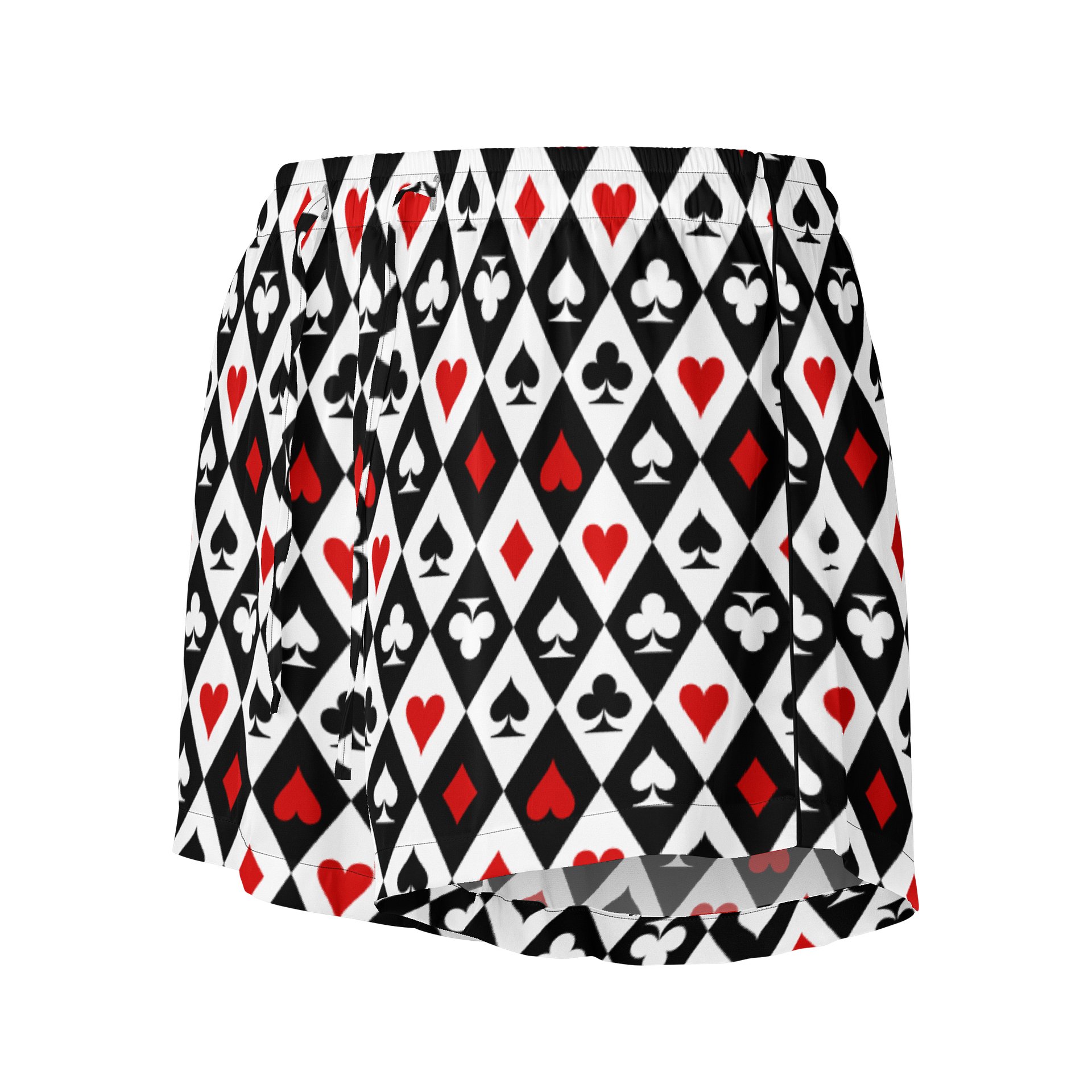 Retro Playing Card Suits Argyle All-Over Print Pajama Shorts product image (4)