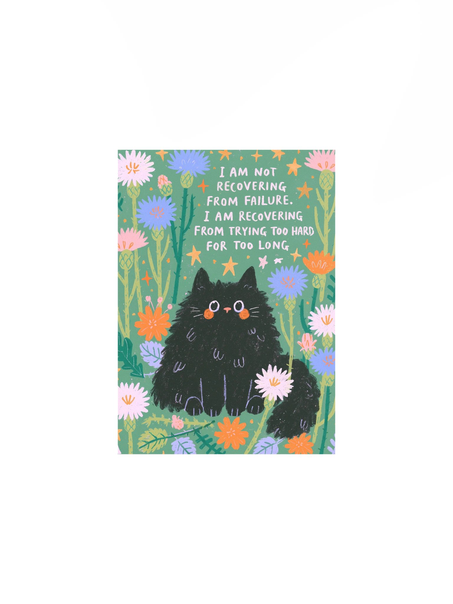 Floral Cat Recovery Quote Poster product image (1)