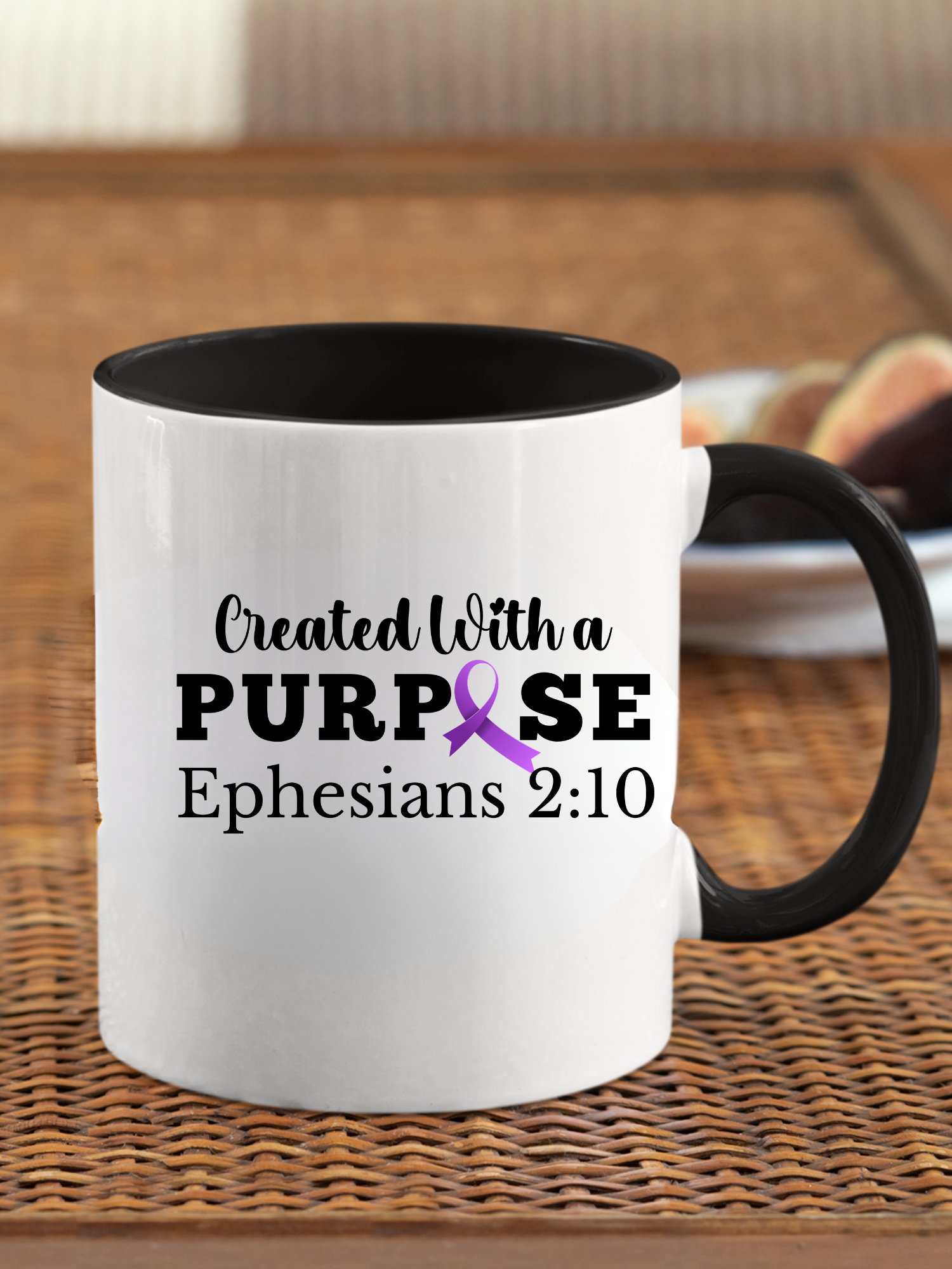 Created With A Purpose : Purple Ribbon Alzheimer's Awareness Ceramic Mug product image (1)