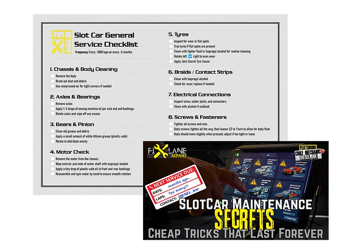 Slot Car General Service Checklist – Downloadable PDF product image (1)