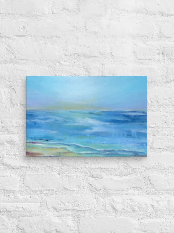 Coastal Abstract Art – Blue and Tan Wave Canvas Print product image (2)