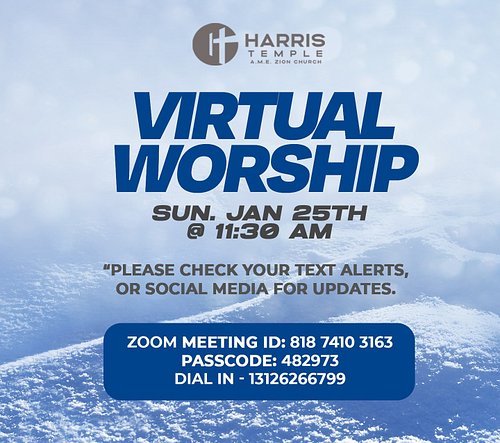 Due to the forecast of inclement weather, service will be held virtually for everyone’s safety. Please stay warm and dry, and...