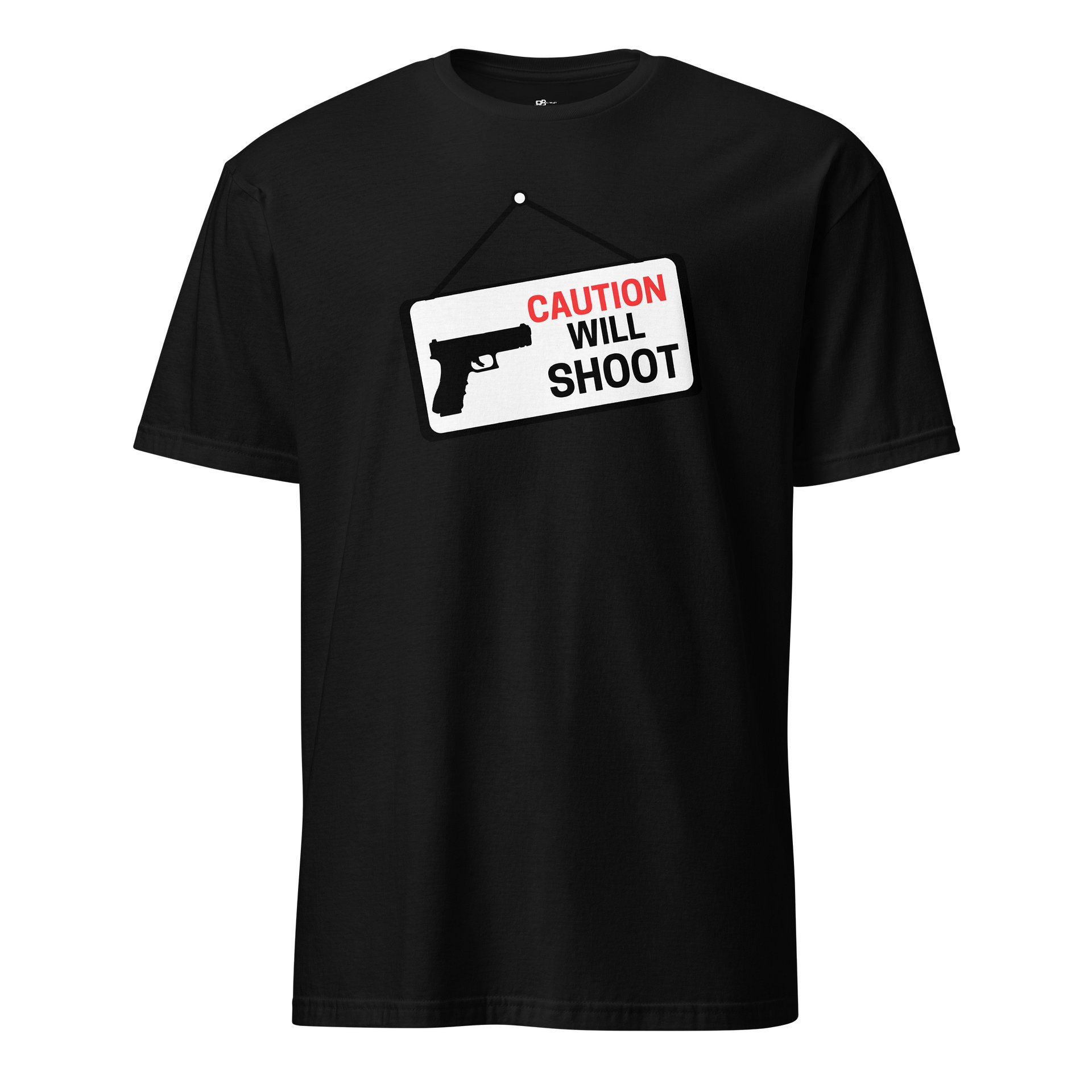 CAUTION WILL SHOOT WAN TEE product image (1)