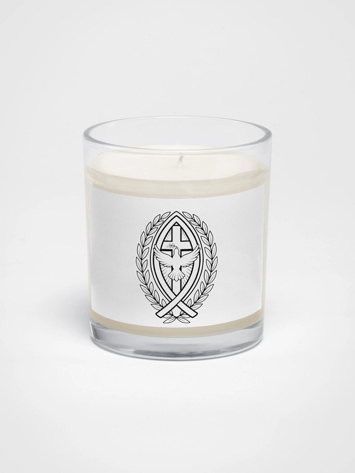 Christian Faith Candle, Cross Dove Olive Branch Ichthus Design, Soy Wax Inspirational Gift product image (1)
