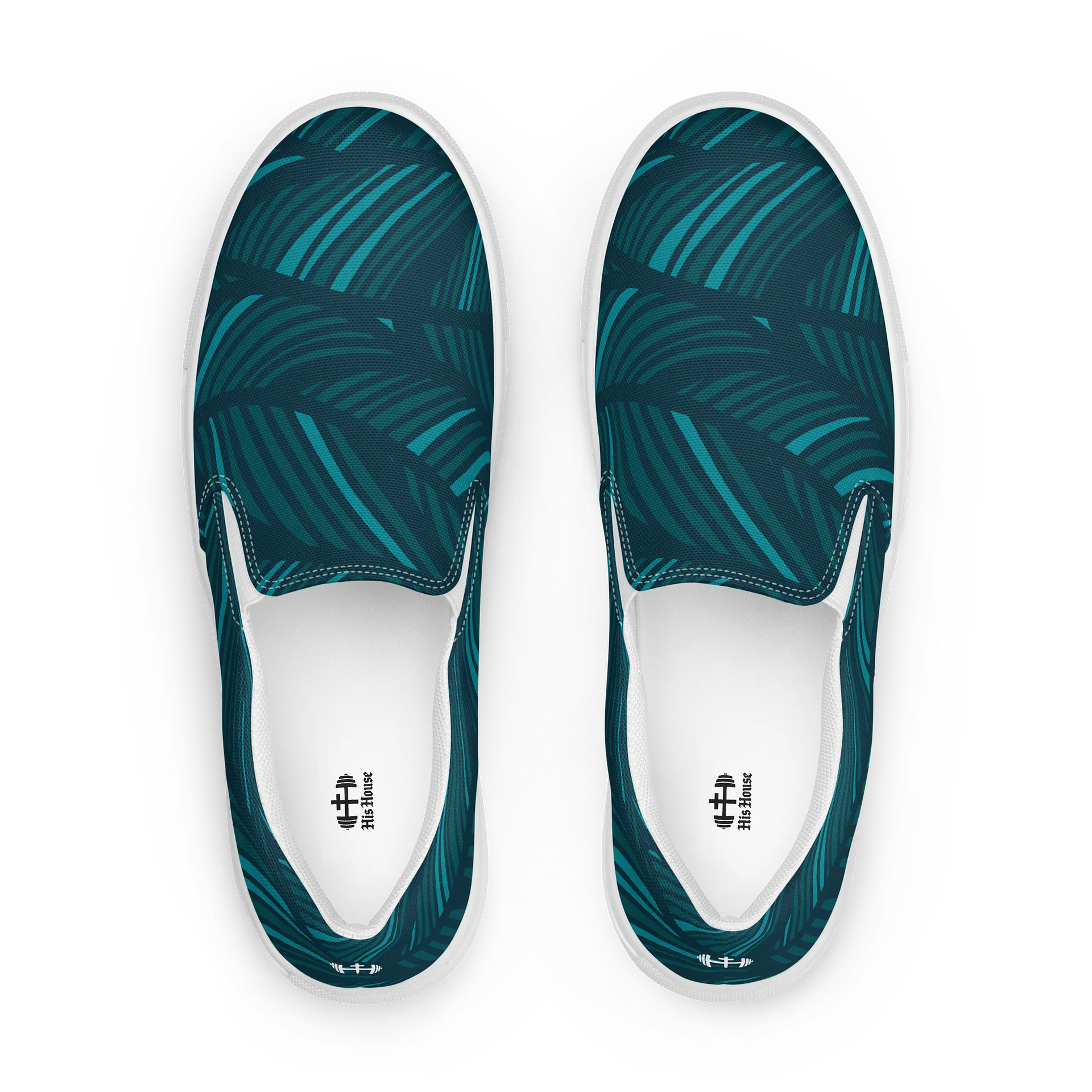 Mens His House Canvas Slip Ons - Shadow Leaf product image (3)