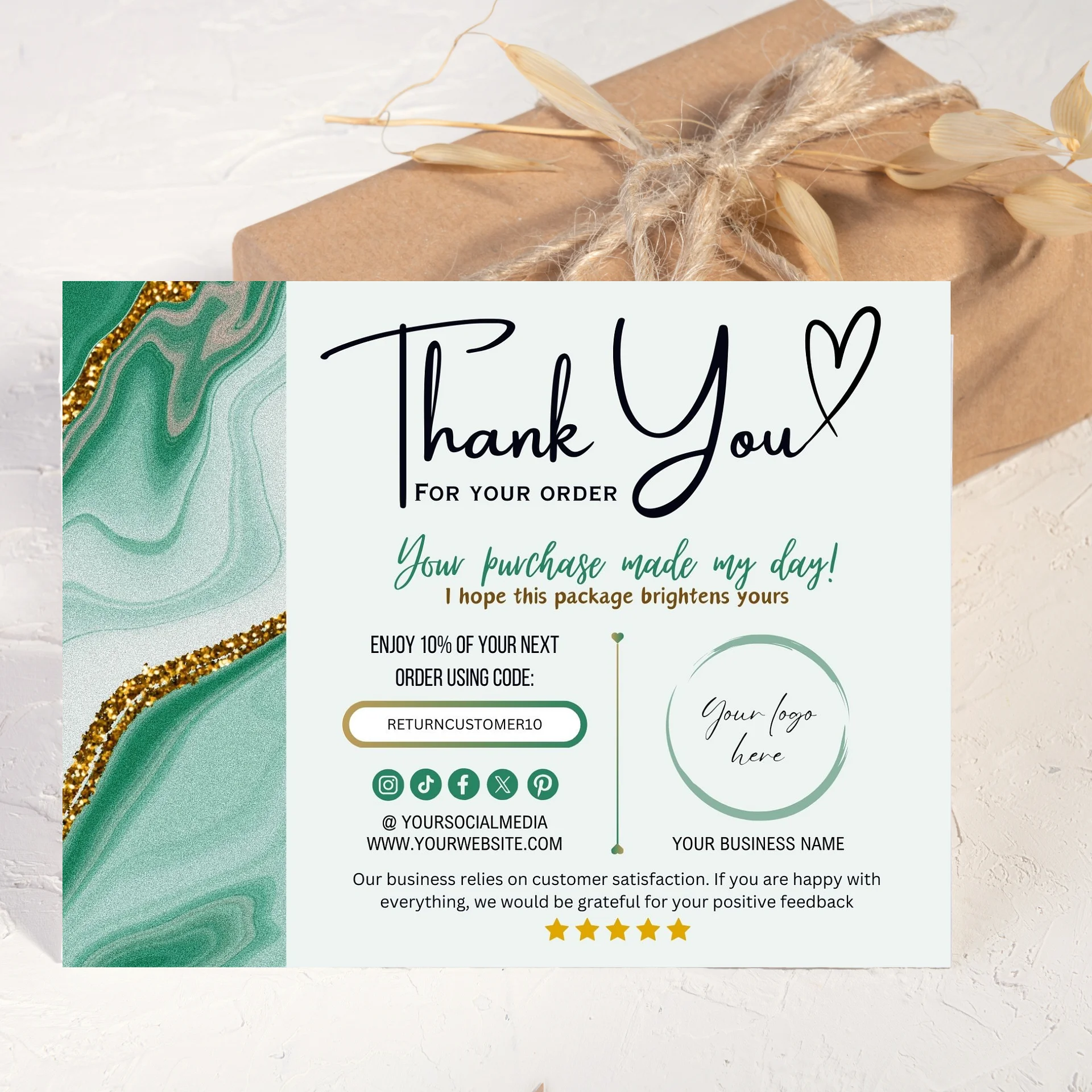 Esmeralda - Thank You Card Template product image (3)