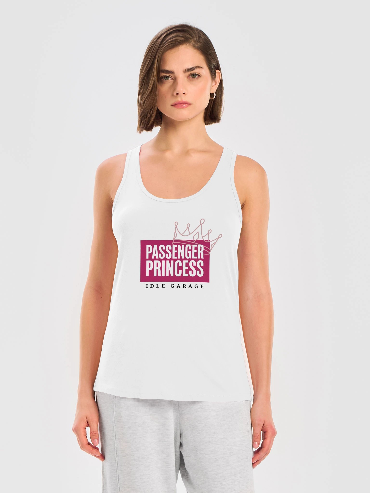 Idle Garage Passenger Princess Women's Racerback Tank Top product image (1)