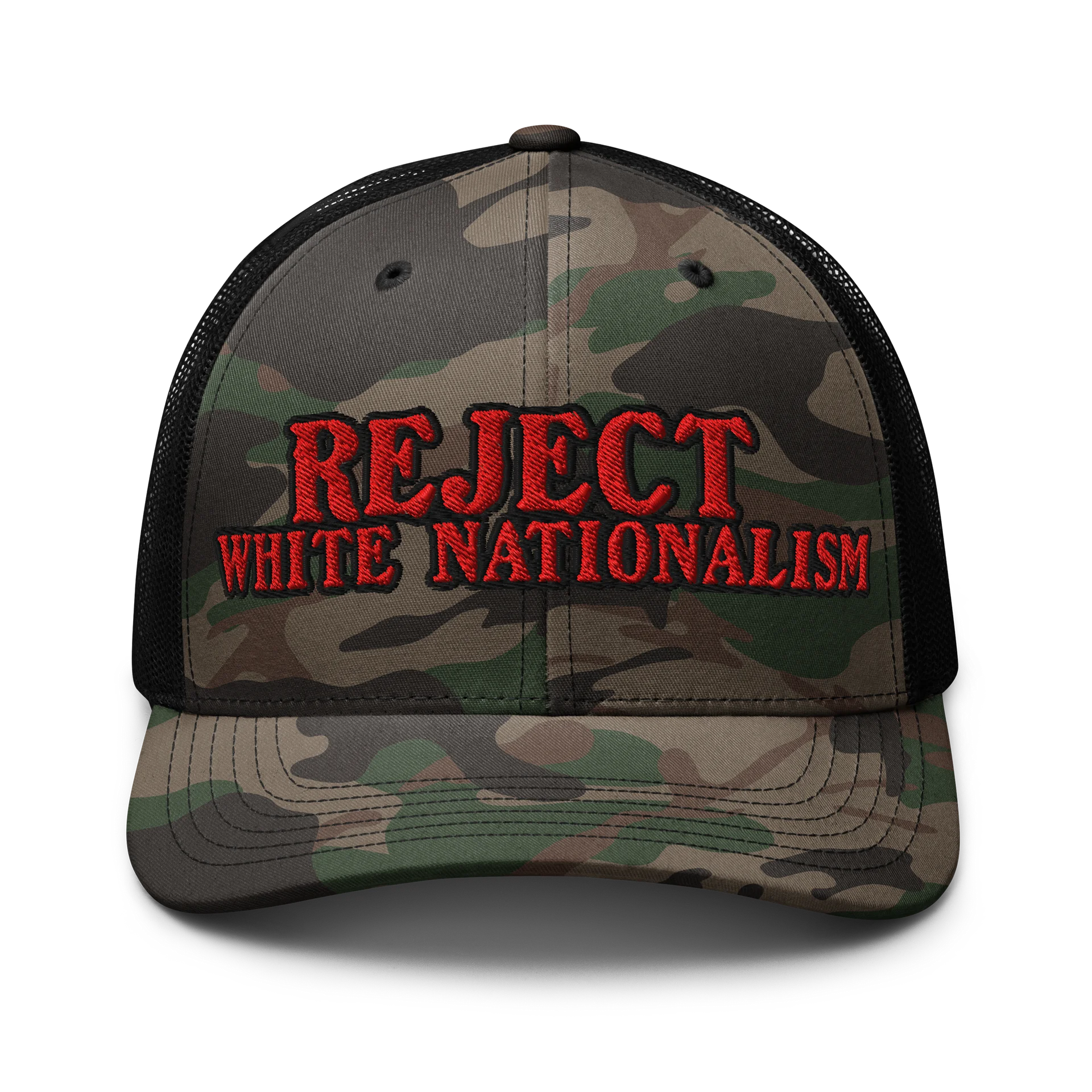 Reject White Nationalism Camo Trucker Hat 2 product image (1)