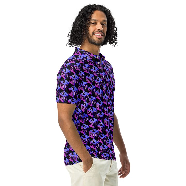 Next Generation Records All Over Print Mens Polo Shirt NGR Cube Logo product image (1)