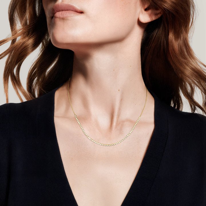 1/3 Coverage Petite Bezel Lab Diamond Tennis Necklace product image (2)
