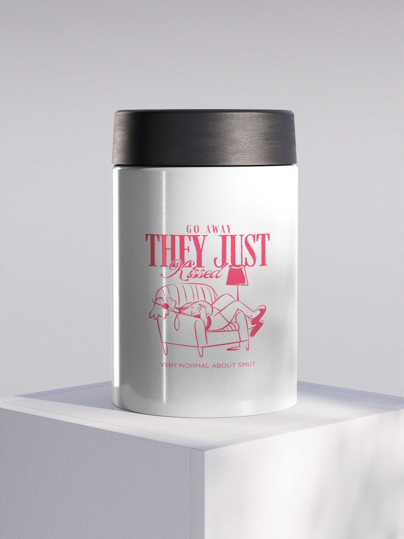 go away, they just kissed audiobook koozie product image (1)