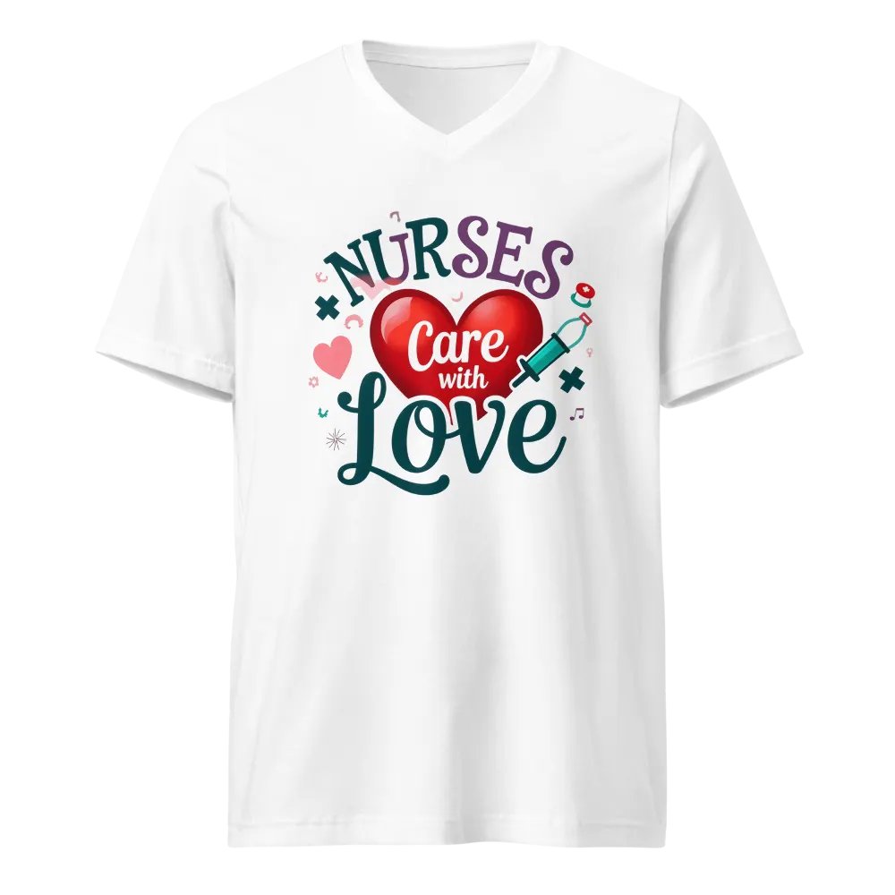 Nurse Love: Illustrated V-Neck T-Shirt product image (5)