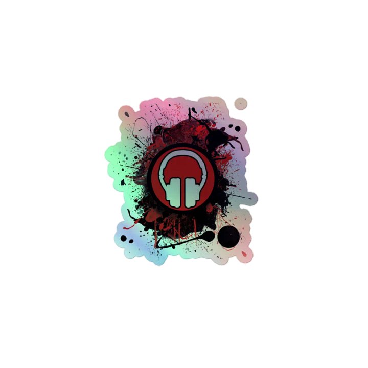 Paint Splat Headphones Holographic Sticker product image (1)