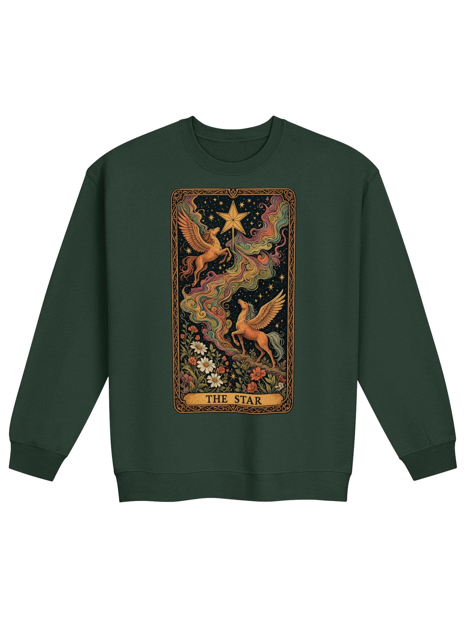 The Star Tarot Crewneck Sweatshirt, Fantasy Pegasus Graphic product image (2)