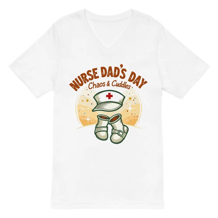 Chaos & Cuddles Nurse Dad's Day V-Neck Tee product image (2)