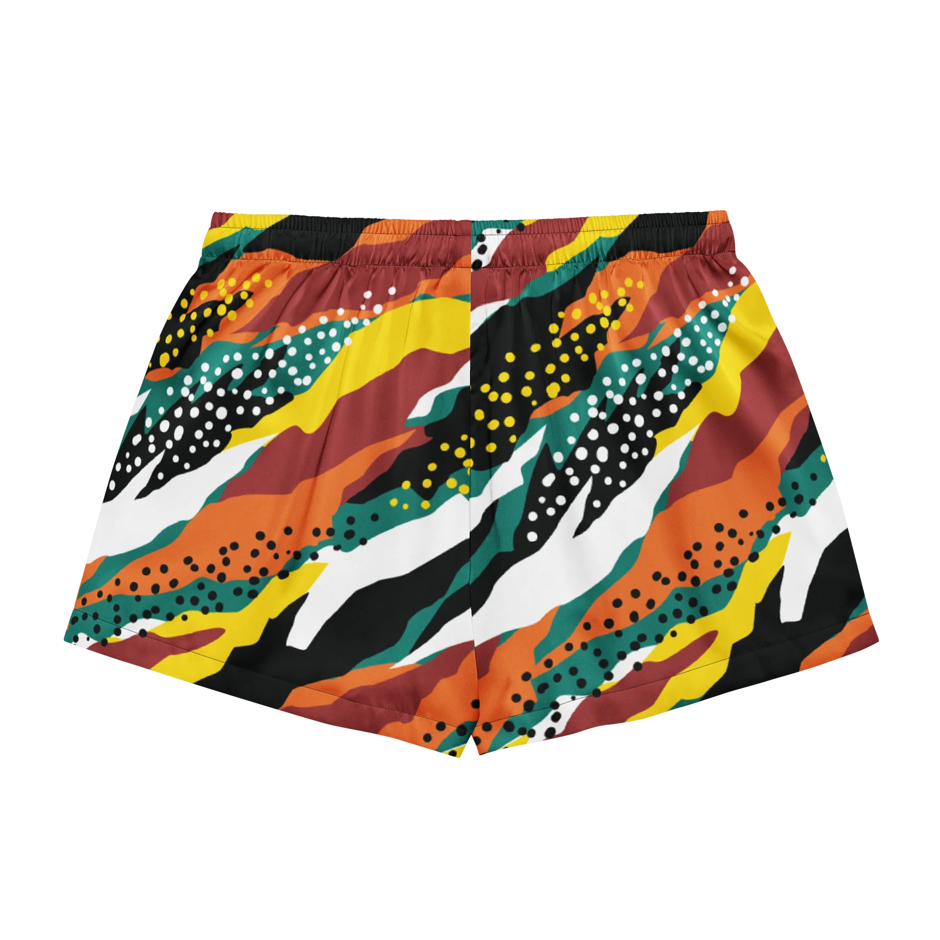 Terracotta & Teal Abstract Safari Pattern | Vibrant All-Over Print Women's Pajama Shorts product image (3)