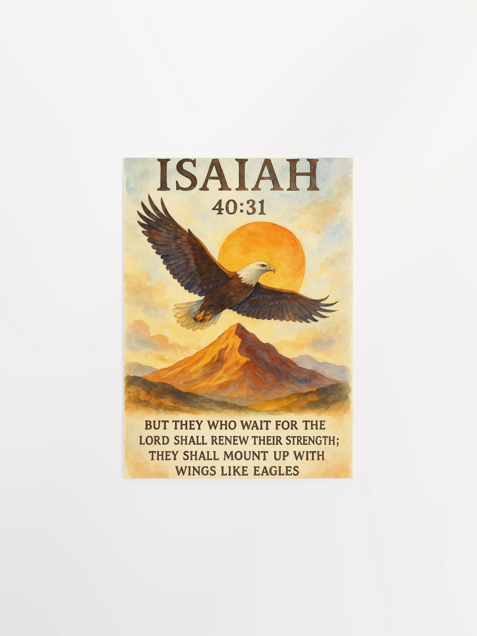 Vintage Christian Poster – Isaiah 40:31 Soar on Wings Like Eagles Bible Verse Print product image (2)