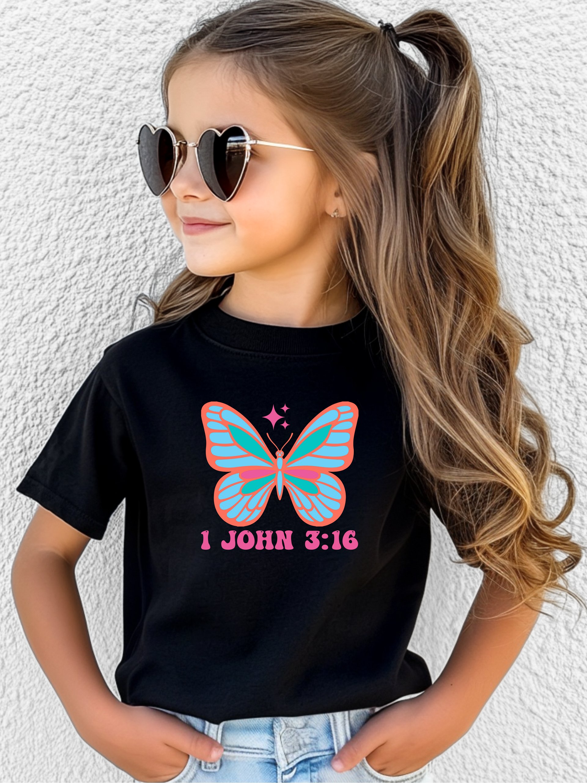 1 John 3:16 Butterfly Kids Tee product image (1)