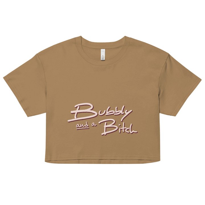 Bubbly and a B*tch (blush shadow design) printed cotton crop top product image (1)