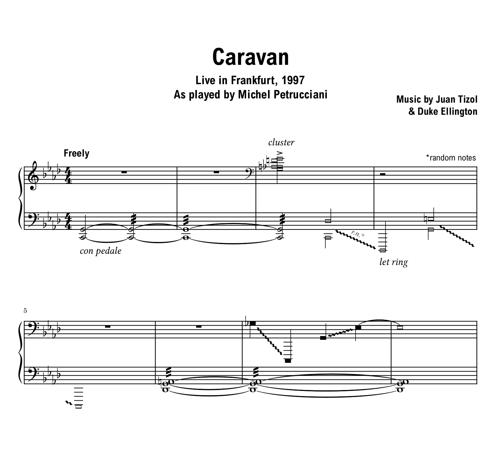 Michel Petrucciani - Caravan (Frankfurt) - Sheet music (PDF) product image (1)