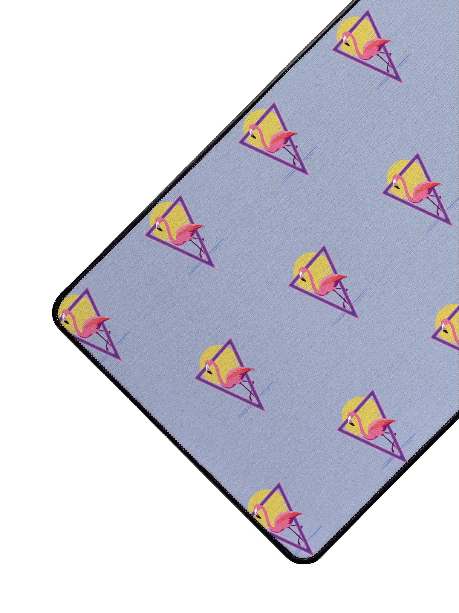 Pink Purple Gaming Desk Mat - Retro Flamingo Design product image (2)