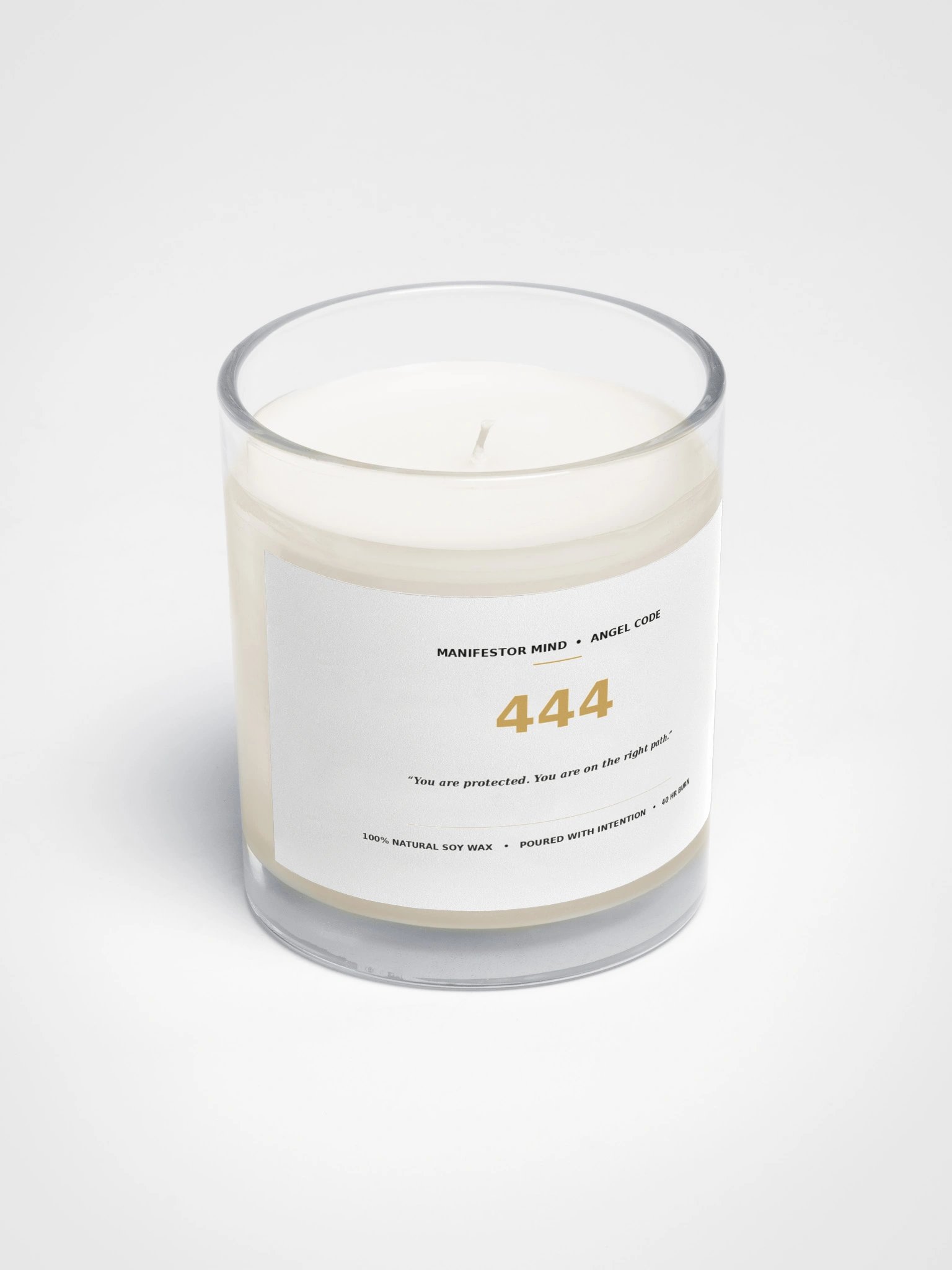 444 Protection Candle - Unscented Manifestation Soy Wax Angel Number product image (2)