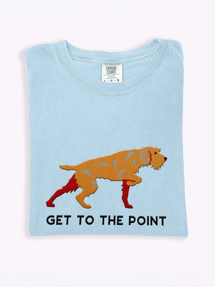 Get to the Point T-Shirt(Embroidered) of a Pudelpointer(Tan) product image (1)