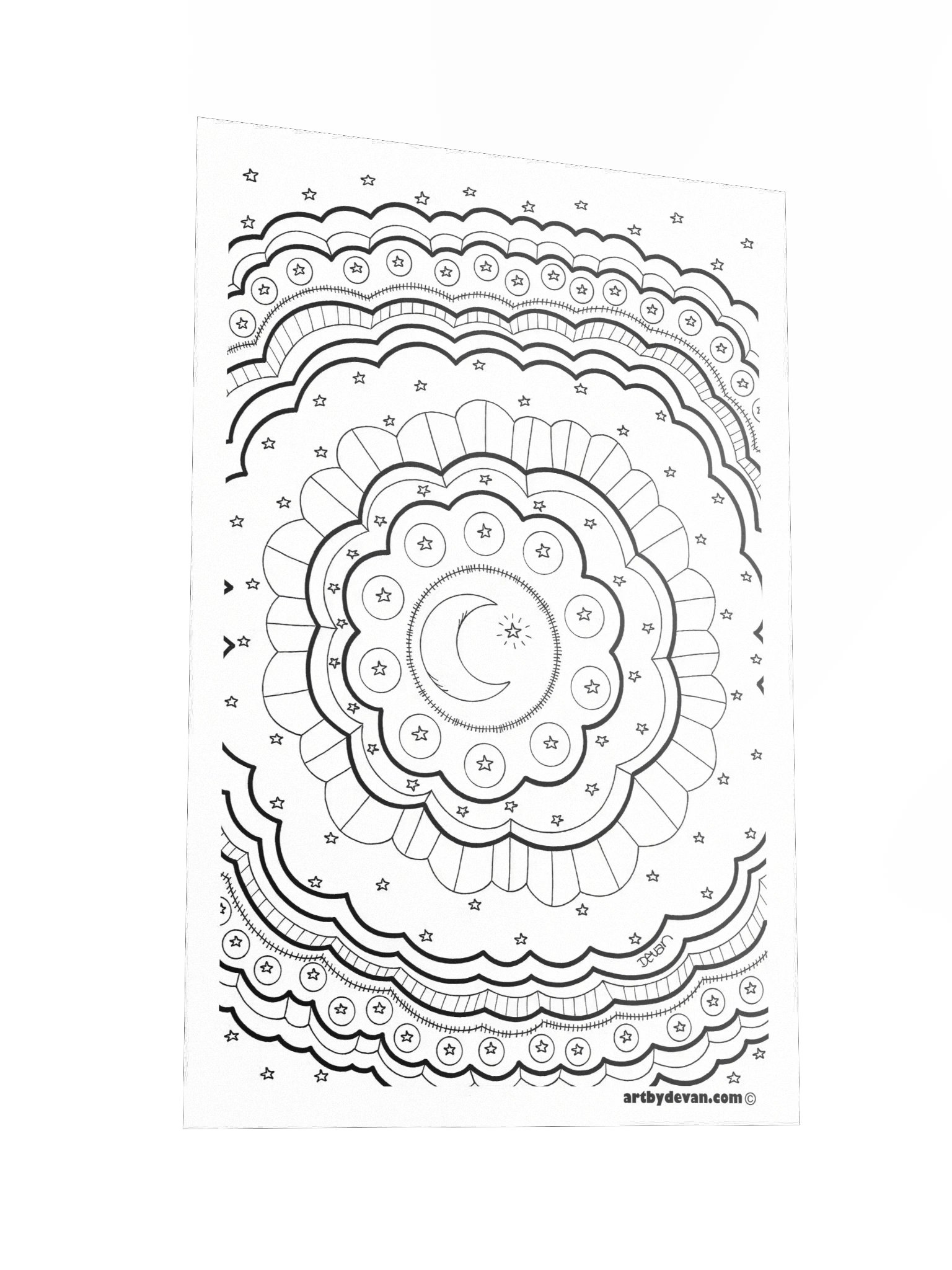 Color Your Own Art: Moon Mandala product image (2)