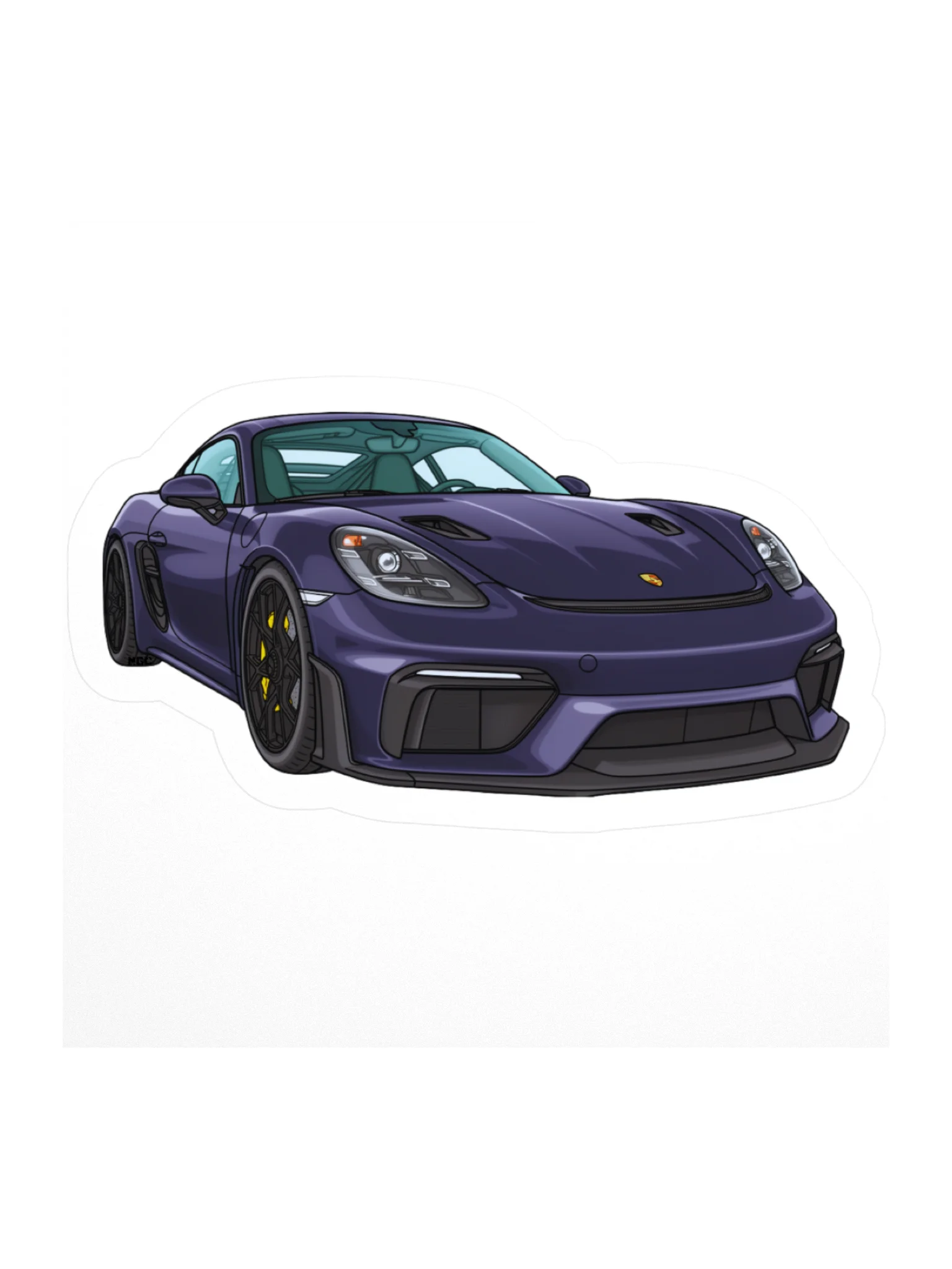 Purple Porsche Spyder RS Sticker (Retro, Sketch, Silhouette) product image (2)