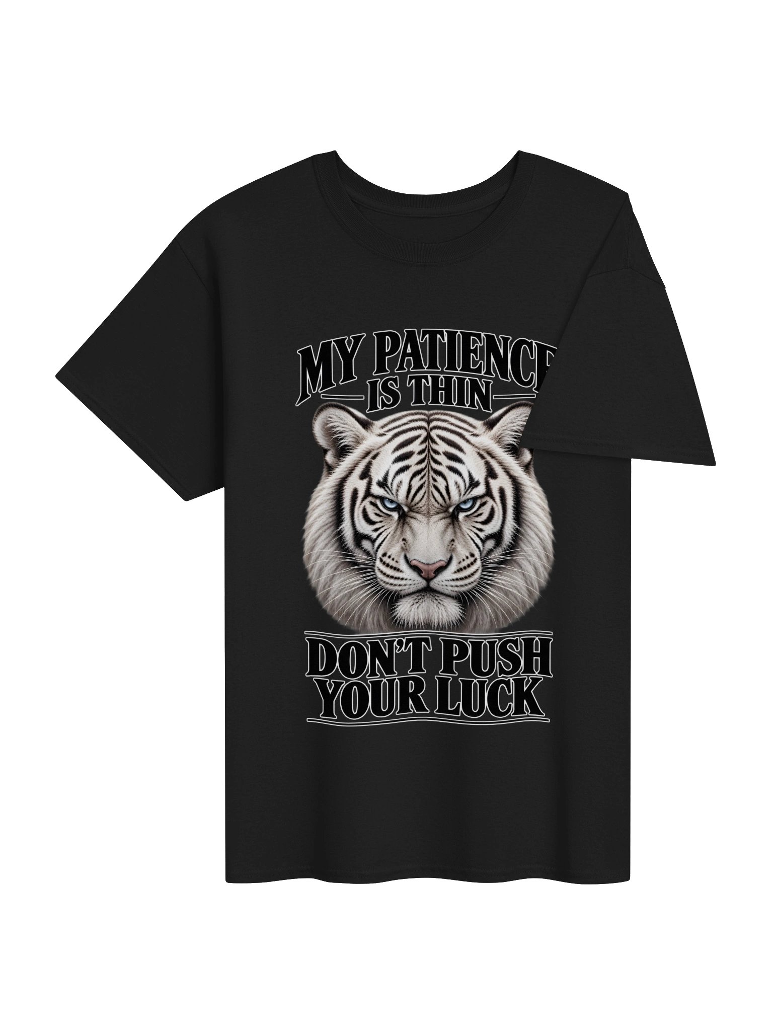 White Tiger - My Patience is Thin Dont Push Your Luck - Unisex Gildan Heavyweight 100% Cotton T-Shirt product image (4)