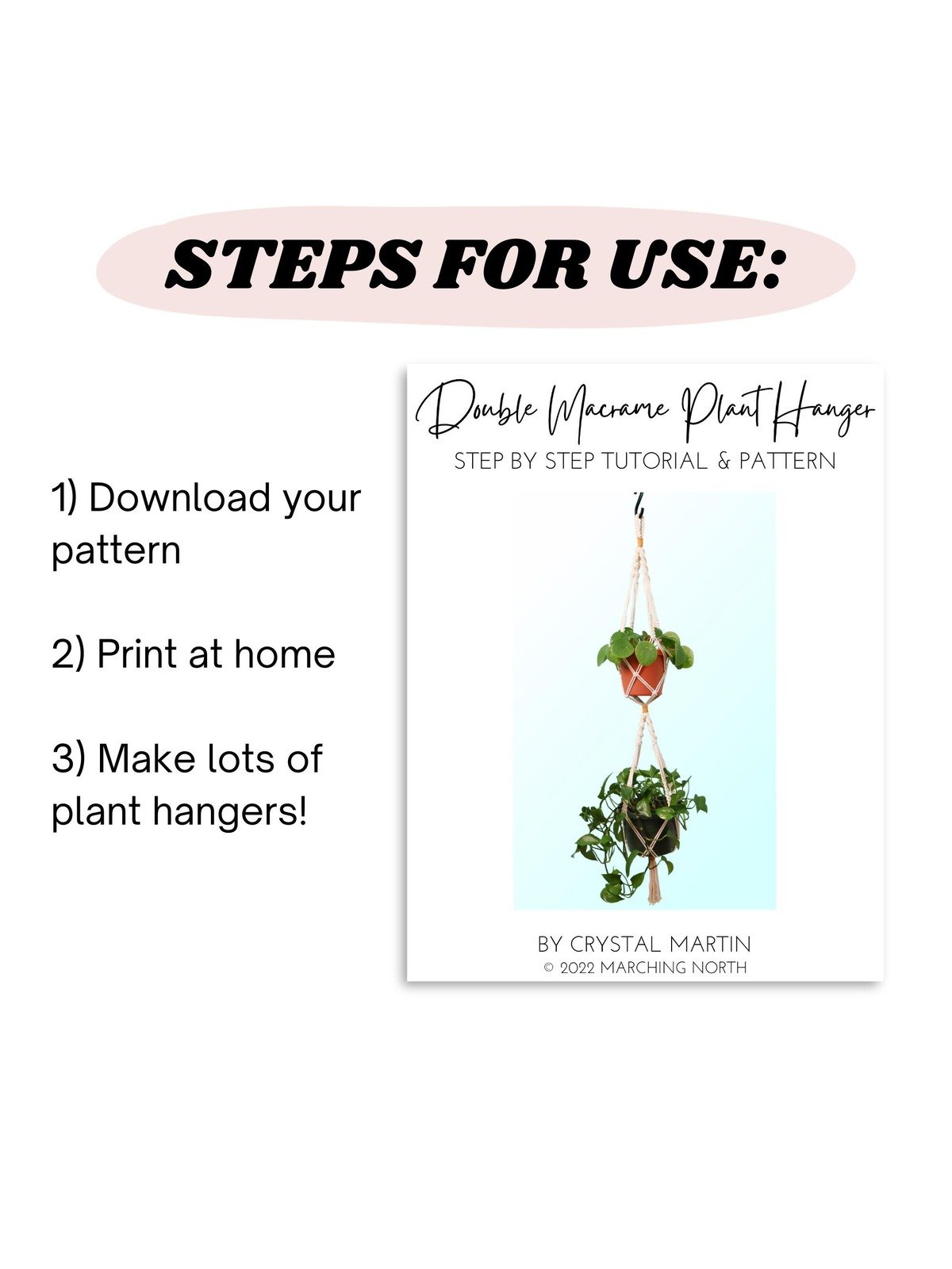 Double Macrame Plant Hanger (Digital PDF Pattern) product image (2)