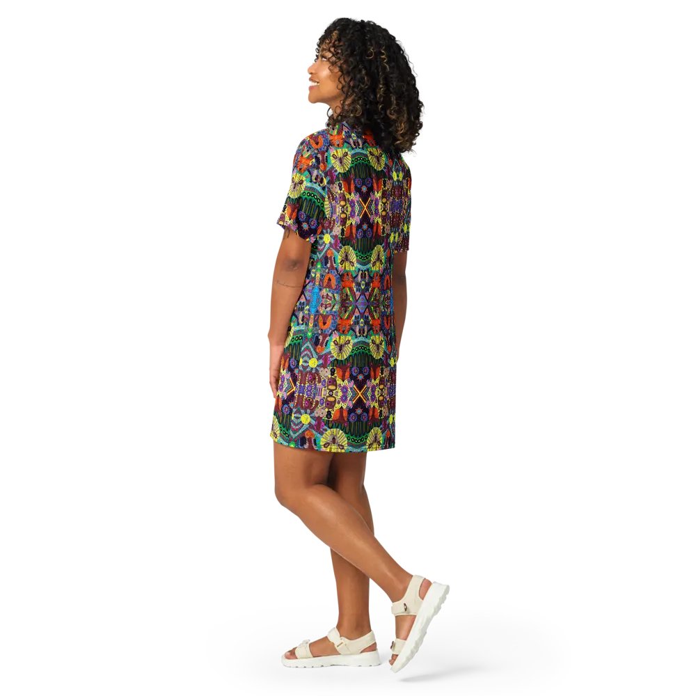 Abstract Doodle Art Animals Ladies T Shirt Dress product image (12)